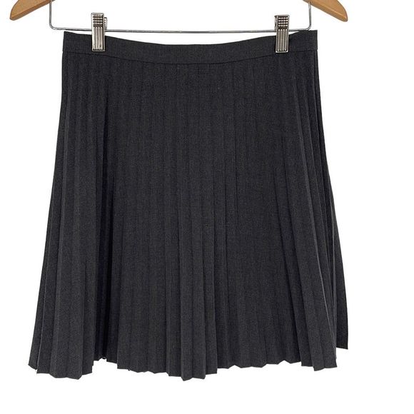 J. Crew Womens Pleated Skirt Knee Length Lined Casual Flare Gray Size 0 - Picture 3 of 8
